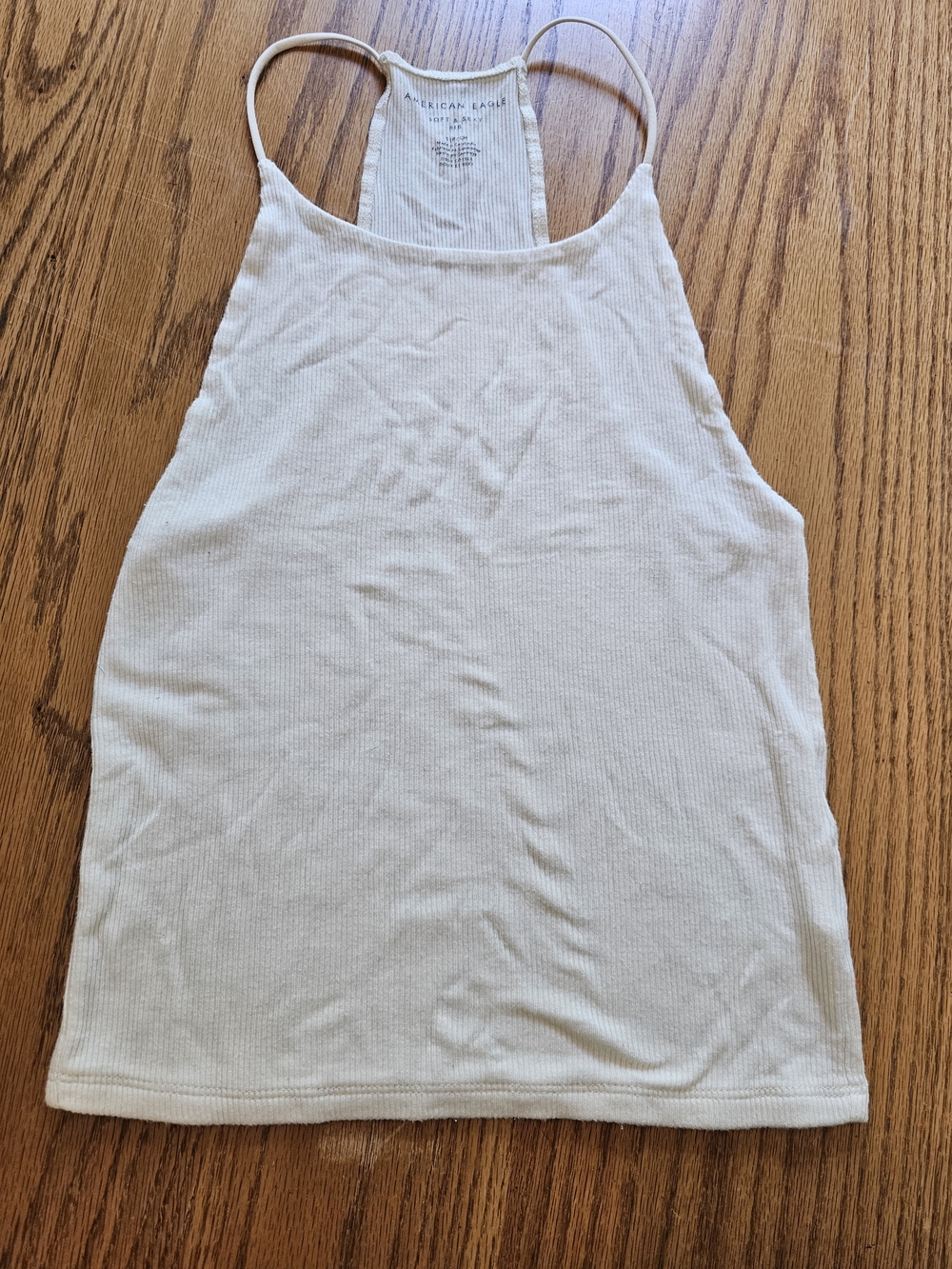 American Eagle Outfitters White Ribbed Racerback Tank